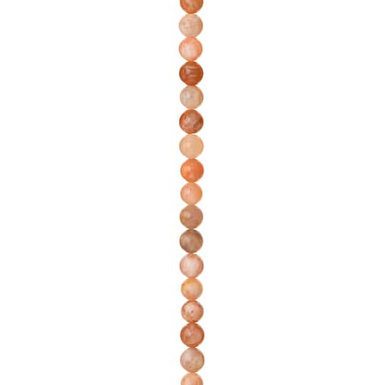 Light Pink & Orange Sunstone Round Beads, 6mm by Bead Landing™